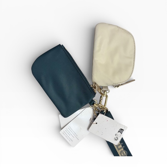 Lululemon Dual Pouch Wristlet new nwt in Warp Teal/Gold/Bone - Picture 8 of 8